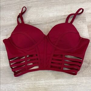 Elegant Red Strappy Women's top